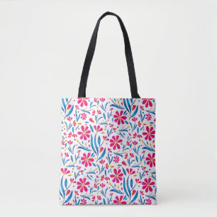 Watercolor Uplifting Floral Pattern Tote Bag