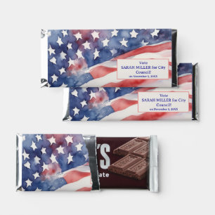 Watercolor USA Flag Political Election Campaign Hershey Bar Favors