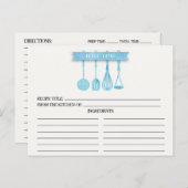 Watercolor Utensils Bridal Shower Recipe Cards (Front/Back)