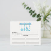 Watercolor Utensils Bridal Shower Recipe Cards (Standing Front)