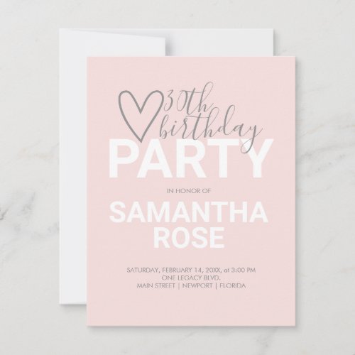 Watercolor Valentine 30th Birthday Party