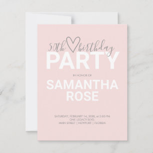 Watercolor Valentine 50th Birthday Party