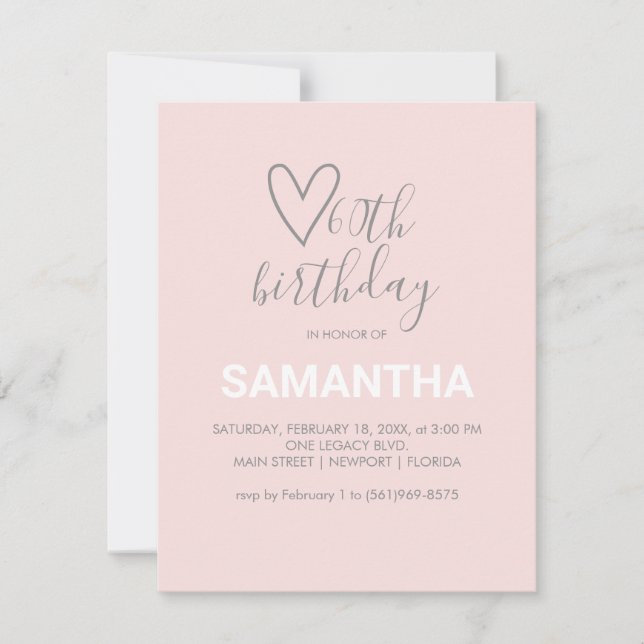 Watercolor Valentine 60th Birthday Party (Front)