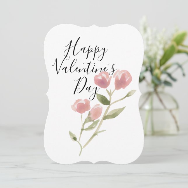 Watercolor Valentine’s Day card personalized (Standing Front)