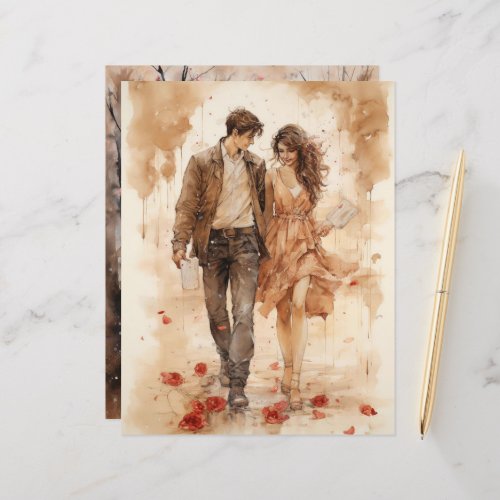 Watercolor Valentine’s Walk Paper Craft Cardstock
