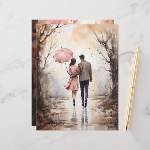 Watercolor Valentine’s Walk Paper Craft Cardstock