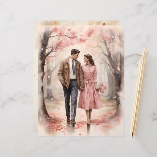 Watercolor Valentine’s Walk Paper Craft Cardstock