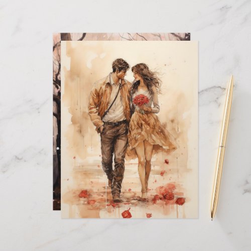 Watercolor Valentine’s Walk Paper Craft Cardstock