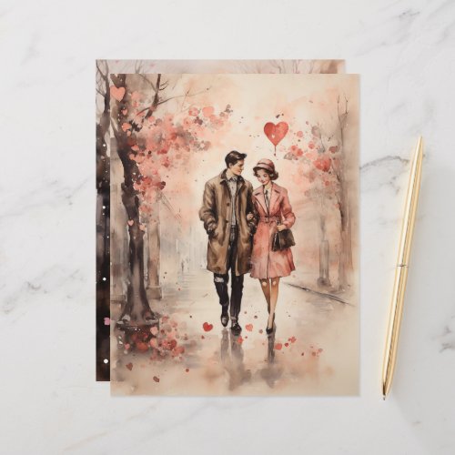 Watercolor Valentine’s Walk Paper Craft Cardstock