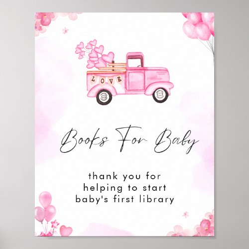 Watercolor Valentines Baby Shower Books For Baby Poster