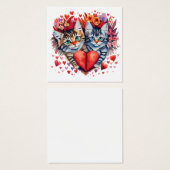 Watercolor Valentines cats with love (Front & Back)