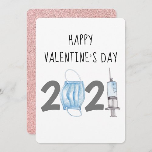 Watercolor Valentines day 2021 Holiday Card