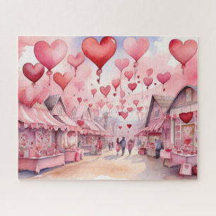 Watercolor Valentine's Day Fair Jigsaw Puzzle