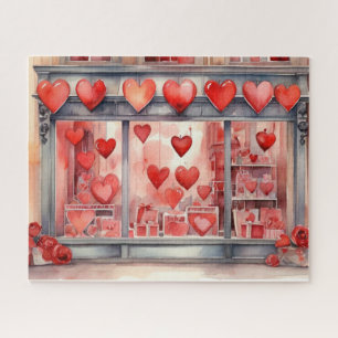 Watercolor Valentine's Day Shop Jigsaw Puzzle