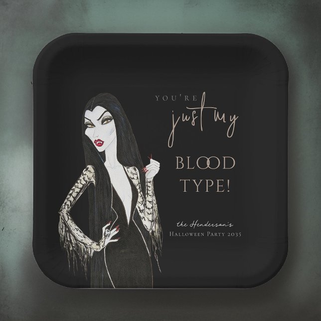 Watercolor Vampiress Fancy Halloween Paper Plates (Creator Uploaded)