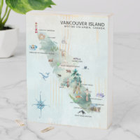 Watercolor Vancouver Island Map Art