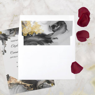 Watercolor Vanessa Black and White Envelope Liner