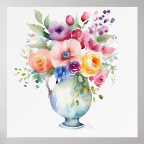 Watercolor Vase Flower Clipart Holder 