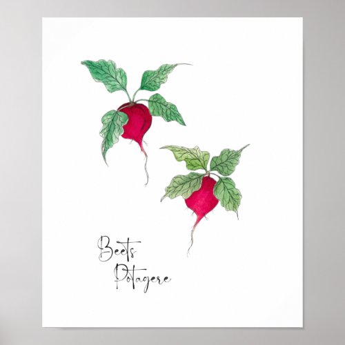 Watercolor Vegetable Beets Poster