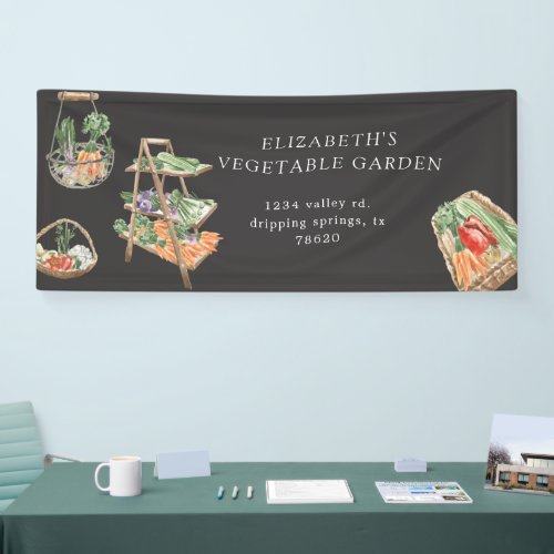 Watercolor Vegetable Farm Farmers Market Banner