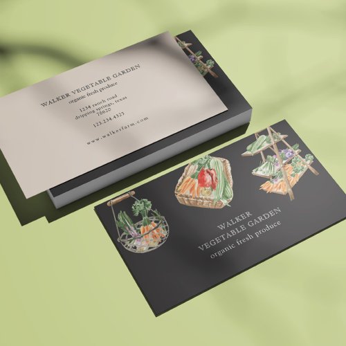 Watercolor Vegetable Garden Business Card