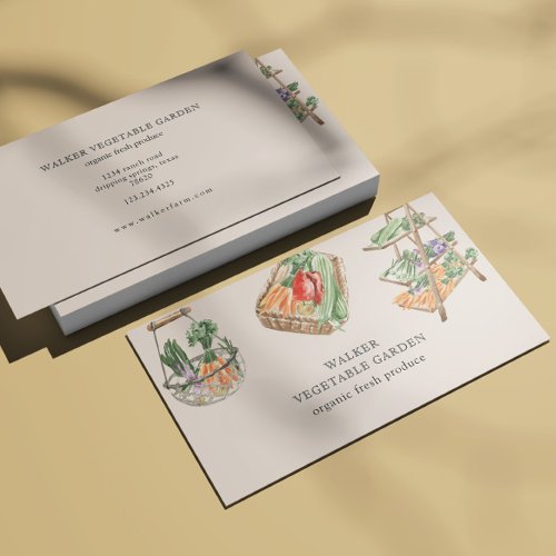 Watercolor Vegetable Garden  Business Card