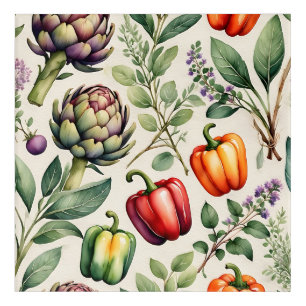 Watercolor Vegetable Garden Pattern Acrylic Print