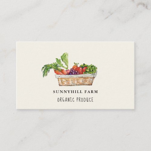 Watercolor Vegetable on off white Business Card