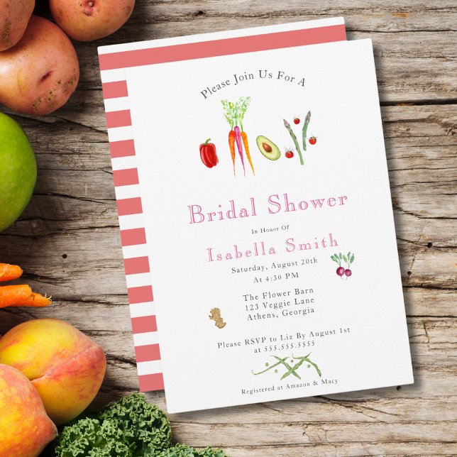 Watercolor Vegetables Bridal Shower Invitation (Creator Uploaded)