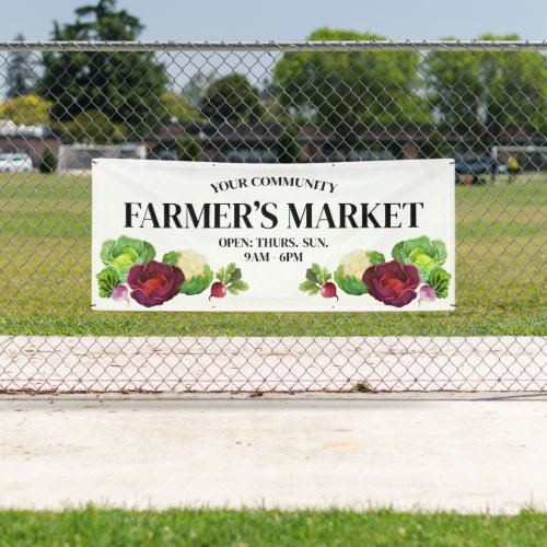 Watercolor Vegetables Custom Farmers Market Banner