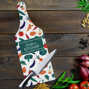 Watercolor Vegetables Custom Kitchen Cutting Board