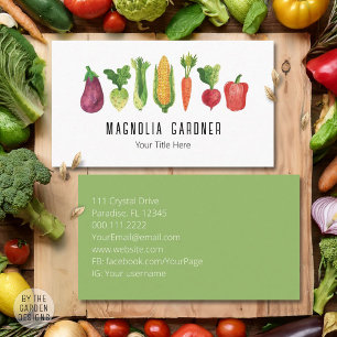 Watercolor Vegetables Organic Garden Farmer Market Business Card