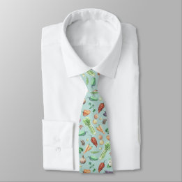 Watercolor Veggies & Spices Pattern Tie