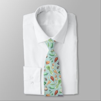 Watercolor Veggies & Spices Pattern Tie by funkypatterns at Zazzle