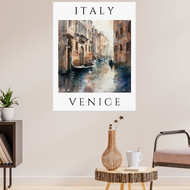 Watercolor Venice in Italy  Poster (Living Room 3)