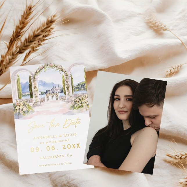 Watercolor Venue Illustration Wedding  Foil Invitation (Creator Uploaded)