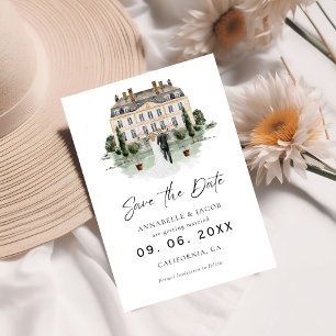 Watercolor Venue Wedding Save the Date 