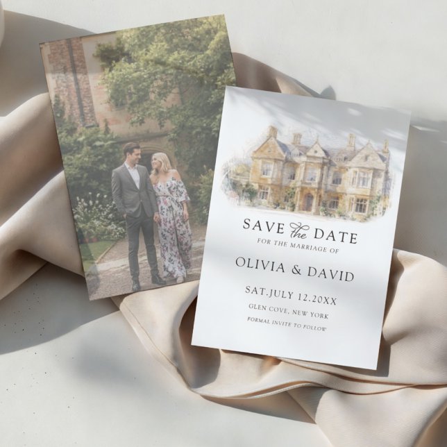 Watercolor Venue Wedding Save the Date (Creator Uploaded)