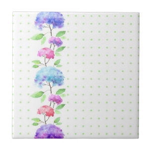 Watercolor vertical seamless pattern border ceramic tile