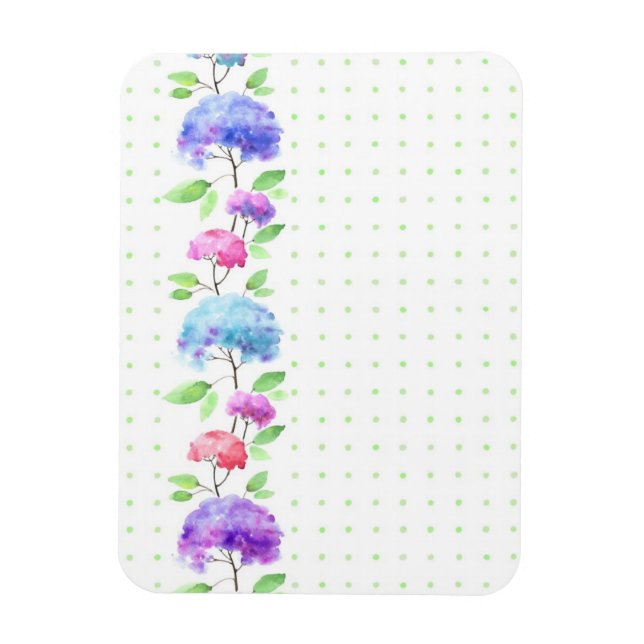 Watercolor vertical seamless pattern border magnet (Vertical)