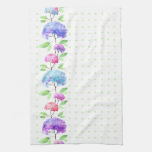 Watercolor vertical seamless pattern border towel