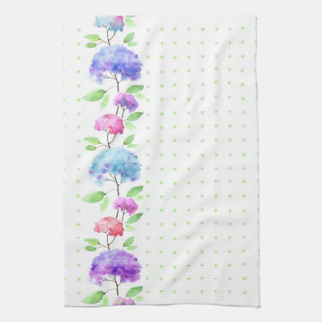 Watercolor vertical seamless pattern border towel (Vertical)