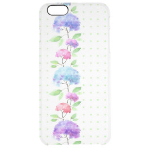 Watercolor vertical seamless pattern border clear iPhone 6 plus case