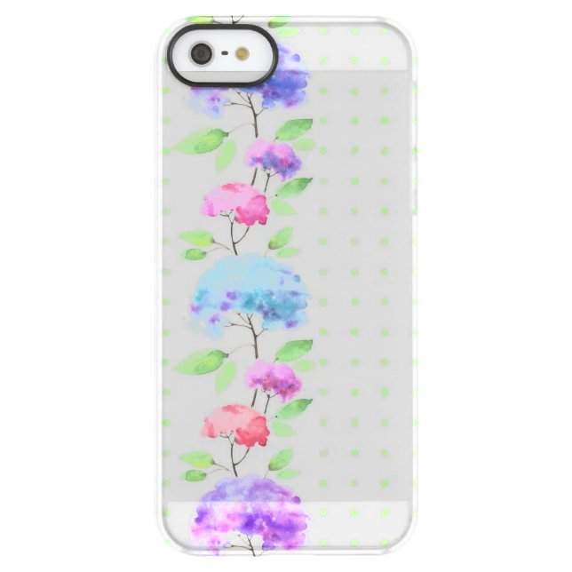 Watercolor vertical seamless pattern border uncommon iPhone case (Back)