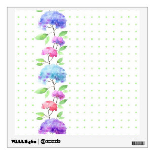 Watercolor vertical seamless pattern border wall decal