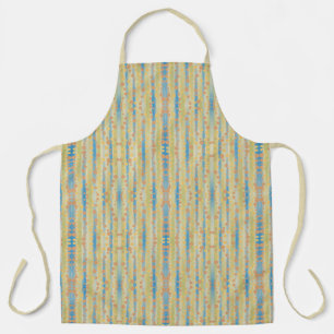 Watercolor Vertical Striped Polka Dots Pattern Apron