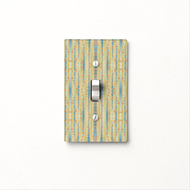 Watercolor Vertical Striped Polka Dots Pattern  Light Switch Cover (In Situ)