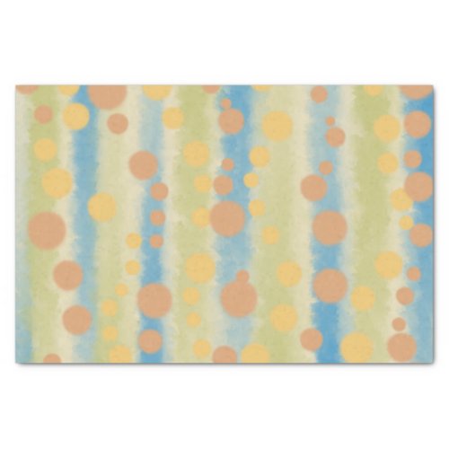 Watercolor Vertical Striped Polka Dots  Tissue Paper