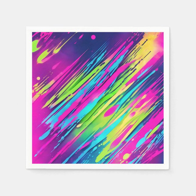Watercolor Vibrant Neon Napkins (Front)