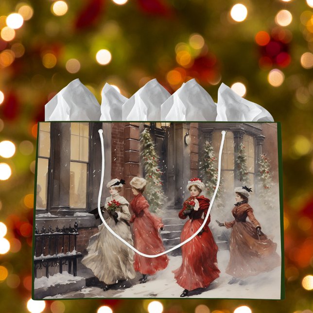 Watercolor Victorian Ladies Christmas Gift Bag (Creator Uploaded)
